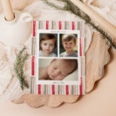 Watercolor Strepen Foto Feestdagenkaart