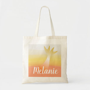 Watercolor Strepen Halloween Zeemeermin Tote Bag