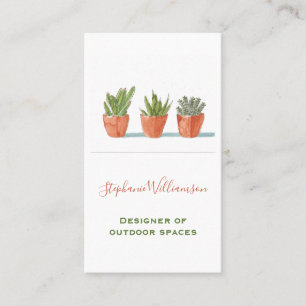 Watercolor Succulent Botanische Visitekaartje