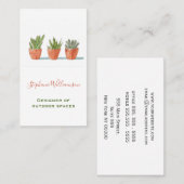 Watercolor Succulent Botanische Visitekaartje (Voorkant / Achterkant)