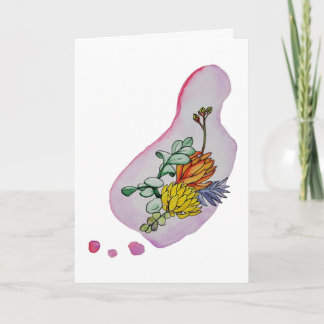 Watercolor Succulente Bloem Illustratie Kaart