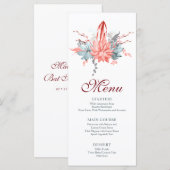 Watercolor Succulenten Bloem Botanische Bat Mitzva Menu (Voorkant / Achterkant)
