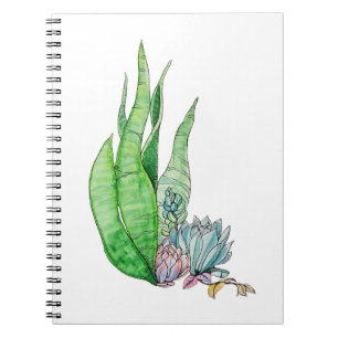 Watercolor Succulenten Botanisch Groen Notitieboek
