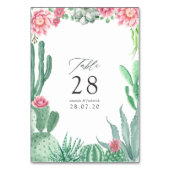 Watercolor Succulenten Bruiloft Kaart (Achterkant)