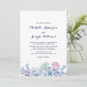 Watercolor Succulents Garden Wedding Invitation (Debout devant)