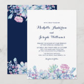 Watercolor Succulents Garden Wedding Invitation (Devant / Derrière)