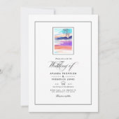 Watercolor Summer Beach Mariage Invitation (Devant)