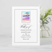 Watercolor Summer Beach Mariage Invitation (Debout devant)