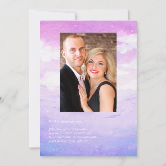 Watercolor Summer Beach Mariage Invitation (Dos)