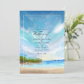 Watercolor Summer Beach Mariage Invitation (Debout devant)