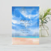 Watercolor Summer Beach Mariage Invitation (Debout devant)