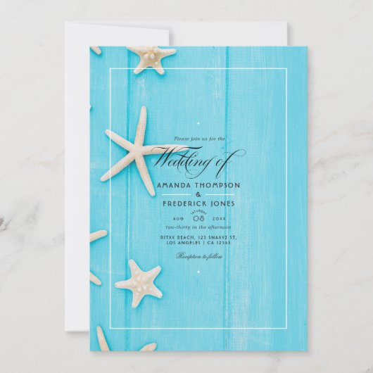 Watercolor Summer Beach Mariage Invitation (Devant)