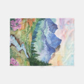 Watercolor Summer Mountain Fleece Deken (Voorkant (Horizontaal))