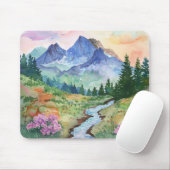 Watercolor Summer Mountain Muismat (Met muis)