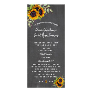 Watercolor Sunflower Chalkboard Wedboard Programme