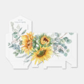 Watercolor Sunflower Floral Personalized Wedding Bedankdoosjes (Uitgevouwen)