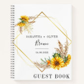 Watercolor Sunflower Rustic Mariage Livre d'invité (Devant)