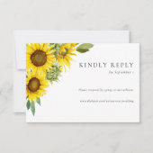Watercolor Sunflower Wedding RSVP Website Online (Devant)