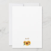 Watercolor Sunflower White Wedding Invitation Kaart (Achterkant)