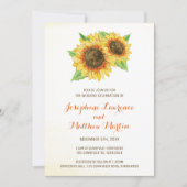Watercolor Sunflowers Invitations de mariage (Devant)