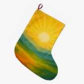 Watercolor Sunrise Landscape Painting Grote Kerstsok (Voorkant (Hangend))