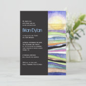 WATERCOLOR SUNSET Bat Bar Mitzvah Invitation (Debout devant)