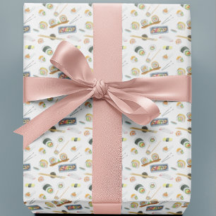 Watercolor Sushi en Sashimi Cadeaupapier