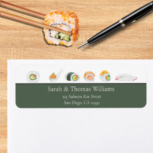 Watercolor Sushi en Sashimi Etiket