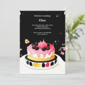 Watercolor Sweet Cake 1er Anniversaire Invitation (Debout devant)