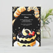 Watercolor Sweet Cake 1er Anniversaire Invitation (Debout devant)