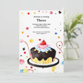 Watercolor Sweet Cake Invitation Anniversaire (Debout devant)