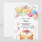 Watercolor Sweet Cake Invitation Anniversaire (Devant / Derrière)