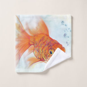 Watercolor & Tattoo Goldfish Washclol