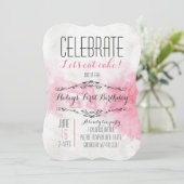Watercolor Tea Party Invitation anniversaire (Debout devant)