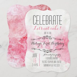 Watercolor Tea Party Invitation anniversaire