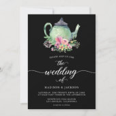 Watercolor Tea Party Thé Faire-part de mariage (Devant)