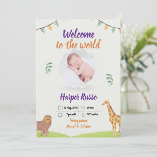 Watercolor Teddy Bear Hot Air Balloon Baby Shower Kaart