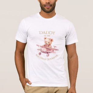 Watercolor Teddybeer Meisje 1e Verjaardag T-shirt
