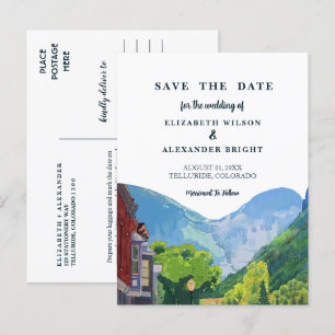 Watercolor Telluride Colorado Trouwkaart Briefkaart