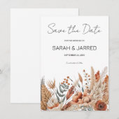 Watercolor Terracotta Bloemen Bruiloft Save The Date (Voorkant / Achterkant)