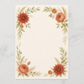 Watercolor Terracotta Wedding Program Programma (Achterkant)