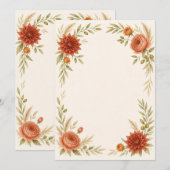 Watercolor Terracotta Wedding Program Programma (Voorkant / Achterkant)