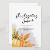 Watercolor Thanksgiving Invitation (Devant / Derrière)