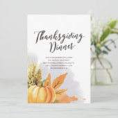 Watercolor Thanksgiving uitnodiging (Staand voorkant)