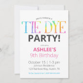 Watercolor Tie Dye Invitation Anniversaire (Devant)