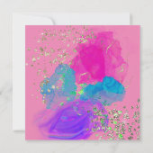 Watercolor Tie Dye Paint Anniversaire Invitation (Dos)