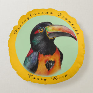 Watercolor toekan rond kussen