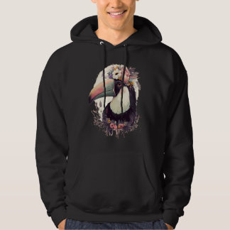 Watercolor Toucan Tropical Bird Flower Crown Jungl Hoodie