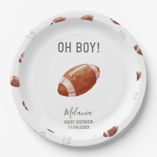 Watercolor touchdowns American football baby show Papieren Bordje