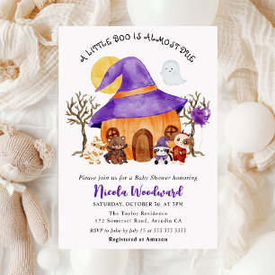 Watercolor Trick or Treat Halloween Baby Borrel Kaart